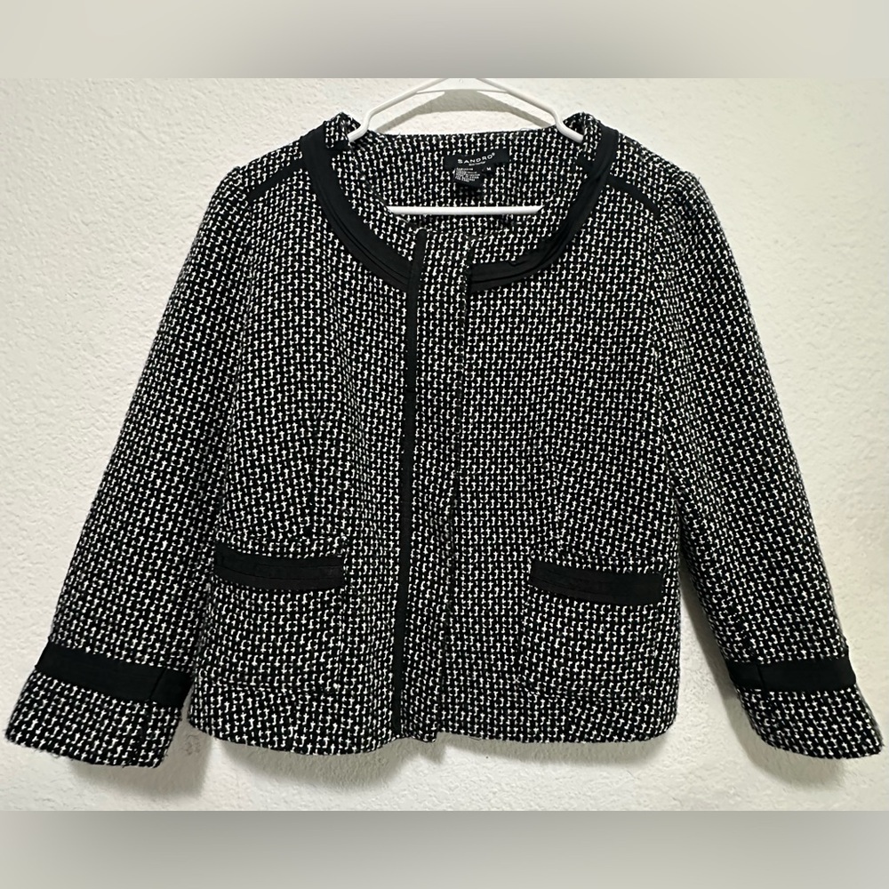 Sandro Sportswear Black & White Women's Coat Jacket size M - Picture 2 of 8